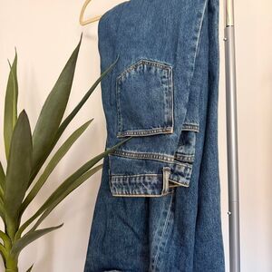 Frank & Oak Women's Wide Leg Blue Jeans